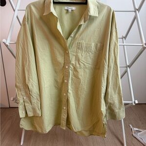 Madewell Oversized Light Green Button Down Shirt